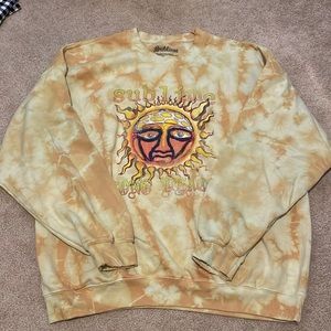 yellow tie-dyed sublime oversized sweatshirt size S/M